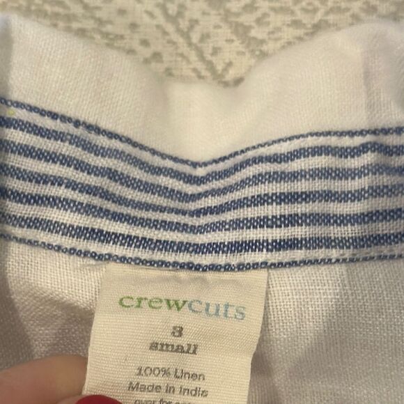 Crewcuts Boys White Linen Shirt Button Down Shirt - Size 8 - Picture 6 of 7